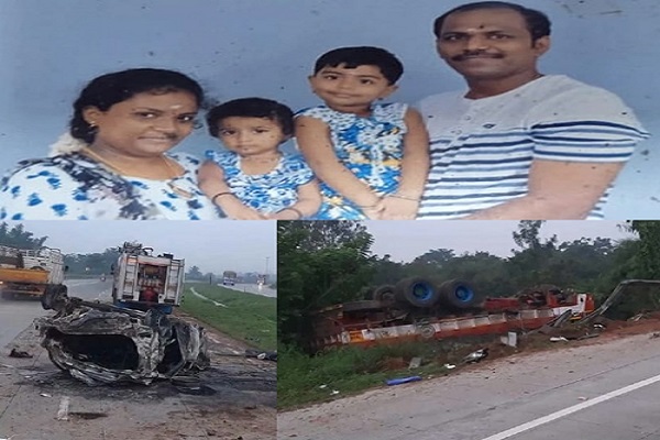 बेंगलुरु में कार और ट्रक की टक्कर में मां और दो साल की बेटी जिंदा जले, देखें हादसे की दिल दहला देने वाली तस्वीरें