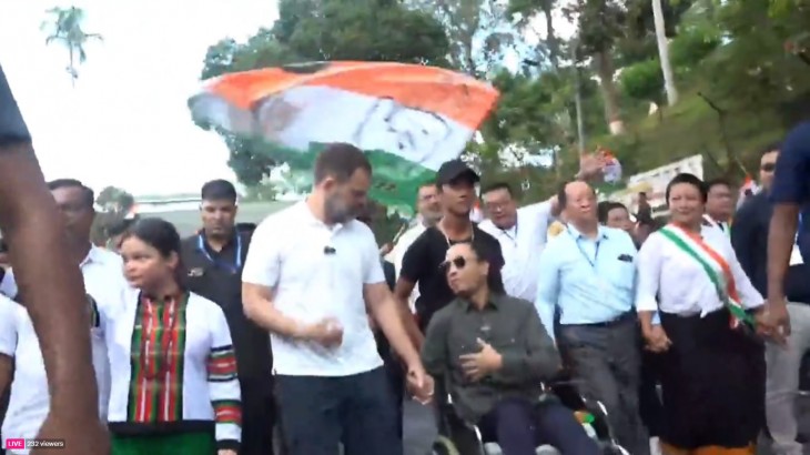 दो दिवसीय दौरे पर मिजोरम पहुंचे राहुल गांधी, पदयात्रा में हुए शामिल