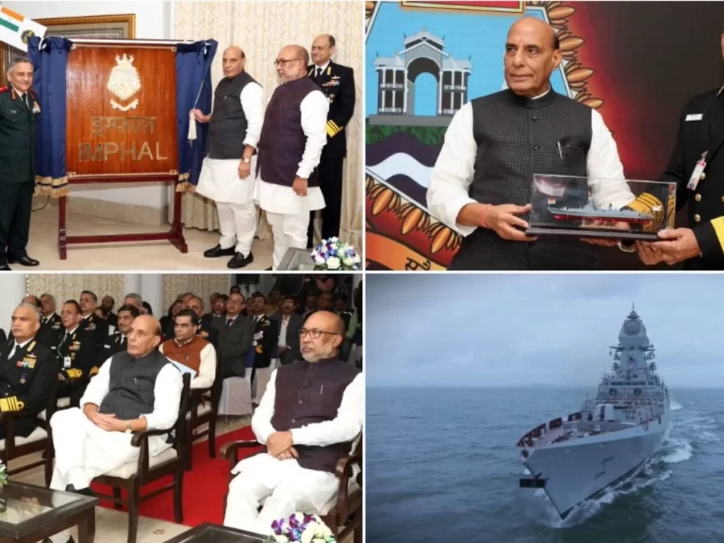 रक्षा मंत्री राजनाथ सिंह ने प्रोजेक्ट 15बी स्टेल्थ गाइडेड मिसाइल डिस्ट्रॉयड के तीसरे युद्पोत 12706 का किया अनावरण