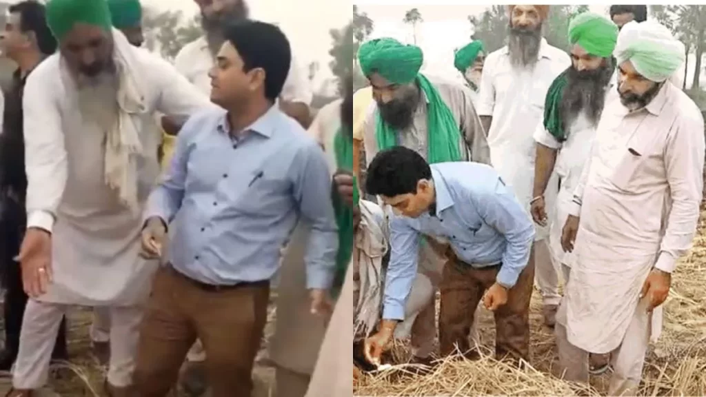 पंजाब में किसानों ने अधिकारी को खेत में पराली जलाने के लिए किया मजबूर, वायरल हुआ वीडियो