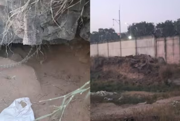 हिंडन एयरबेस की चारदीवारी से सटाकर खोदा गया एक संदिग्ध गड्ढा, घुसपैठ की आशंका