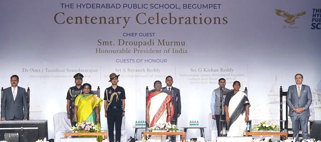 हैदराबाद पब्लिक स्कूल छात्रों को विभिन्न क्षेत्रों में उत्कृष्टता हासिल करने के लिए प्रेरित करता है: राष्ट्रपति मुर्मू