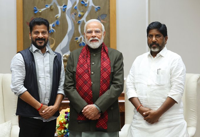 तेलंगाना के मुख्यमंत्री और उपमुख्यमंत्री ने प्रधानमंत्री से की मुलाकात Telangana Chief Minister and Deputy Chief Minister met the Prime Minister