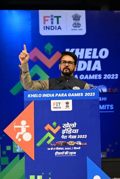केंद्रीय खेल मंत्री अनुराग सिंह ठाकुर ने एक भव्य समारोह में प्रथम खेलो इंडिया पैरा गेम्स 2023 का औपचारिक किया उद्घाटन
