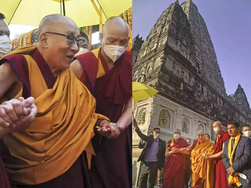 बौद्ध धर्मगुरु दलाई लामा पहुंचे महाबोधि मंदिर, गर्भगृह में की पूजा-अर्चना