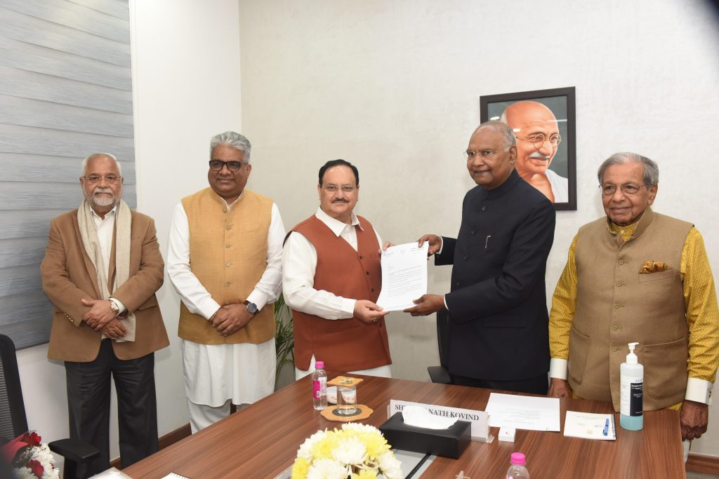 भारतीय जनता पार्टी के प्रतिनिधिमंडल ने ‘एक राष्ट्र एक चुनाव’ पर उच्च स्तरीय समिति को सौंपा ज्ञापन