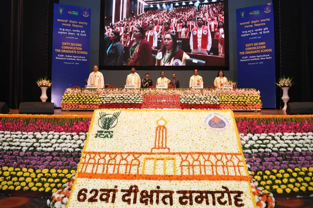राष्ट्रपति ने आईसीएआर-भारतीय कृषि अनुसंधान संस्थान के 62वें दीक्षांत समारोह को किया संबोधित