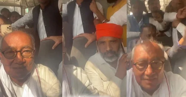 दिग्विजय सिंह और उदित राज गिरफ्तार, ईवीएम के खिलाफ कर रहे थे प्रदर्शन