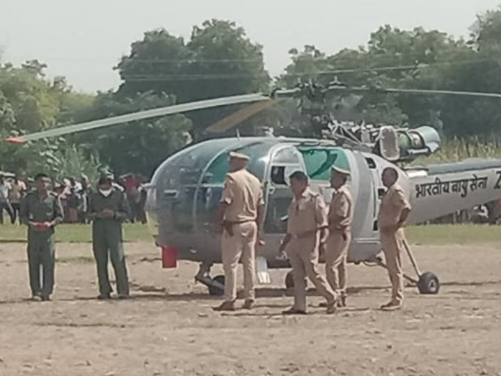 इंडियन आर्मी के चेतक हेलीकॉप्टर की खेत में हुई इमरजेंसी लैंडिंग