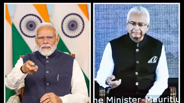 प्रधानमंत्री नरेन्द्र मोदी और मॉरीशस के प्रधानमंत्री ने संयुक्त रूप से मॉरीशस के अगालेगा द्वीप पर नई हवाई पट्टी और एक जेट्टी का उद्घाटन किया