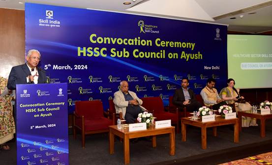 स्वास्थ्य सेवा क्षेत्र कौशल परिषद ने आयुष कुशल पेशेवरों के दीक्षांत समारोह का किया आयोजन