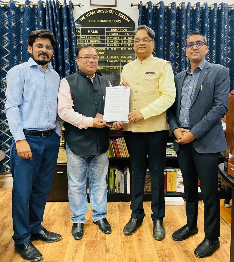 ICFAI यूनिवर्सिटी ने टेक्नोलेज एडुरिसर्च प्रा.लिमिटेड और समग्र कम्युनिकेशंस प्राइवेट लिमिटेड के साथ समझौता ज्ञापन (MoU) पर हस्ताक्षर