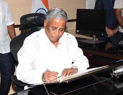 वी. सोमन्ना ने केंद्रीय जल शक्ति मंत्रालय में राज्य मंत्री के रूप में कार्यभार संभाला