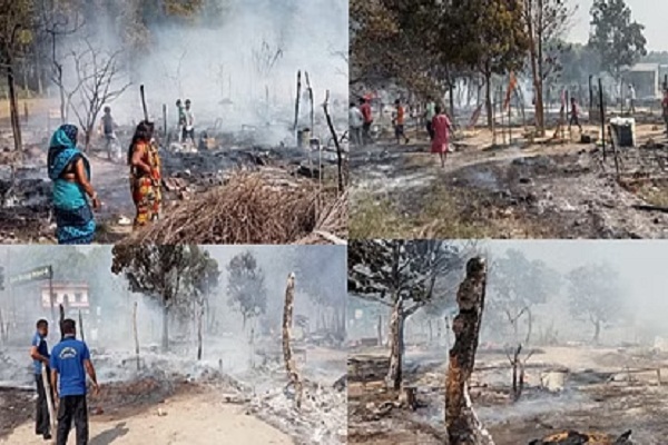 हरदोई में चूल्हे की चिंगारी ने 40 घरों को किया ख़ाक, जिंदा जले 24 जानवर