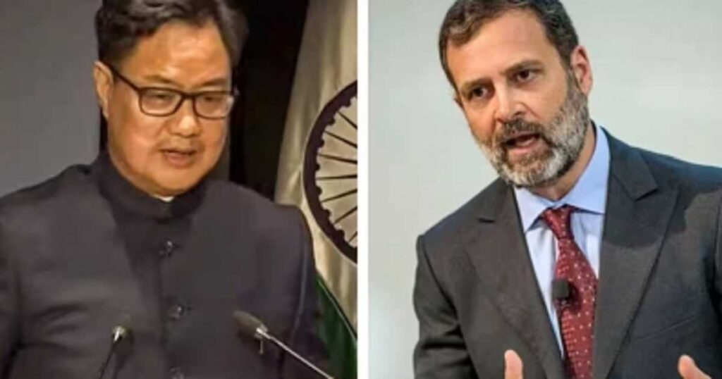 राहुल गांधी के आरोपों पर किरेन रिजिजू की तीर: ‘मिस इंडिया का चयन सरकार नहीं करती