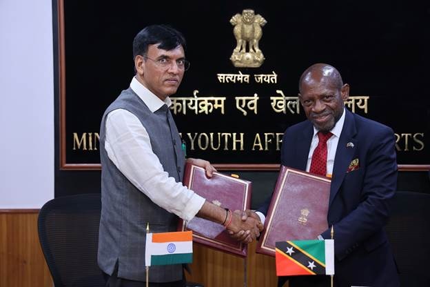 भारत और सेंट क्रिस्टोफर एवं नेविस के बीच खेल सहयोग के लिए सहमति पत्र पर हस्ताक्षर