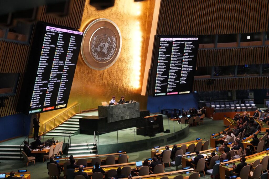 संयुक्त राष्ट्र में प्रस्ताव पर मतदान: 124 देशों ने समर्थन किया, भारत और 43 अन्य देशों ने मतदान से परहेज किया