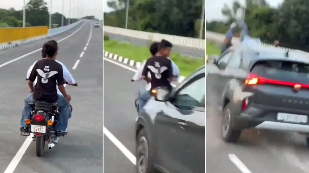 बिजनौर में हिट एंड रन का खौफनाक वीडियो वायरल: कार सवार ने स्कूटी और बाइक सवारों को मारी टक्कर, एक की मौत
