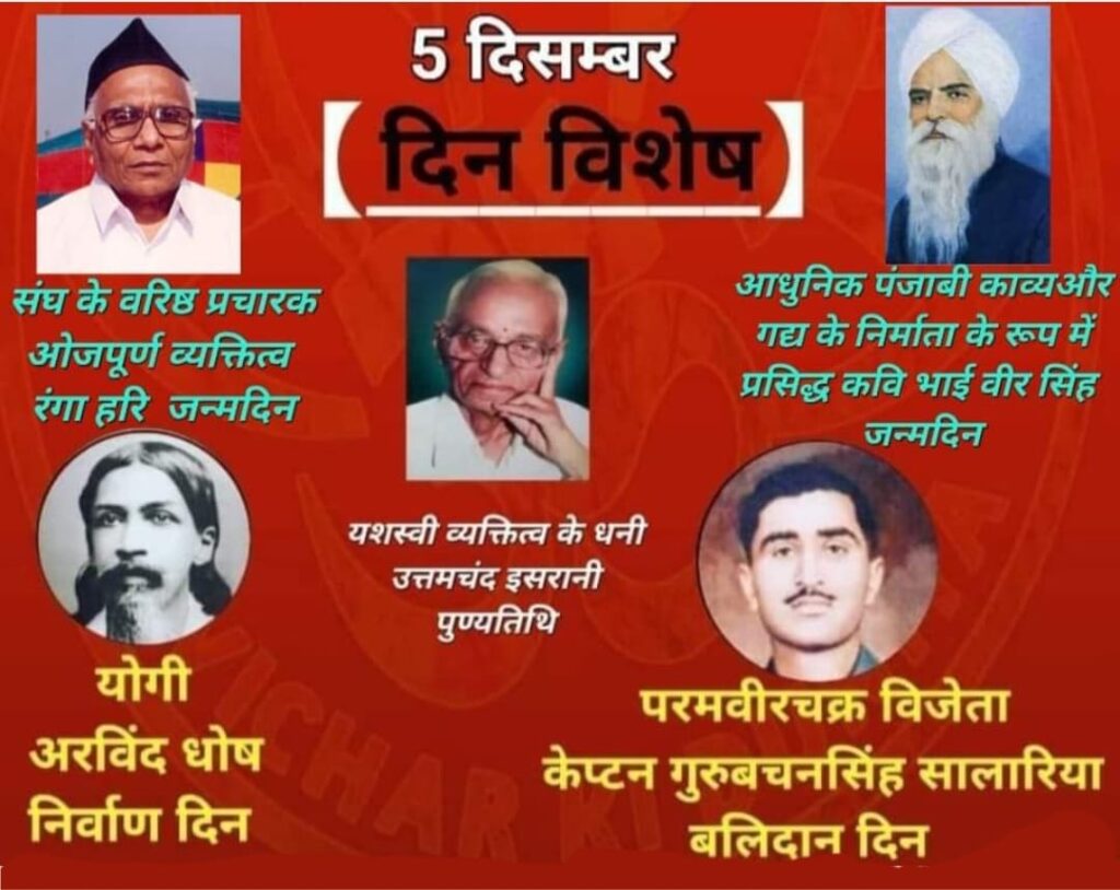 5 दिसंबर: ऐतिहासिक घटनाएँ, प्रमुख व्यक्तित्वों के जन्मदिवस और पुण्यतिथियाँ