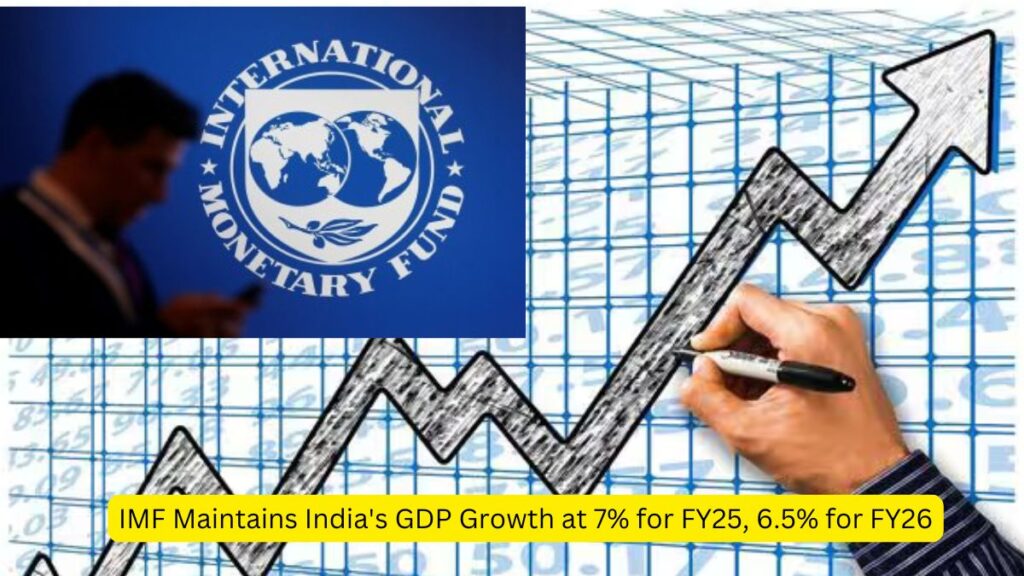 अंतरराष्ट्रीय मुद्रा कोष (IMF) ने FY26 और FY27 के लिए भारत की GDP वृद्धि दर 6.5% पर बरकरार रखी