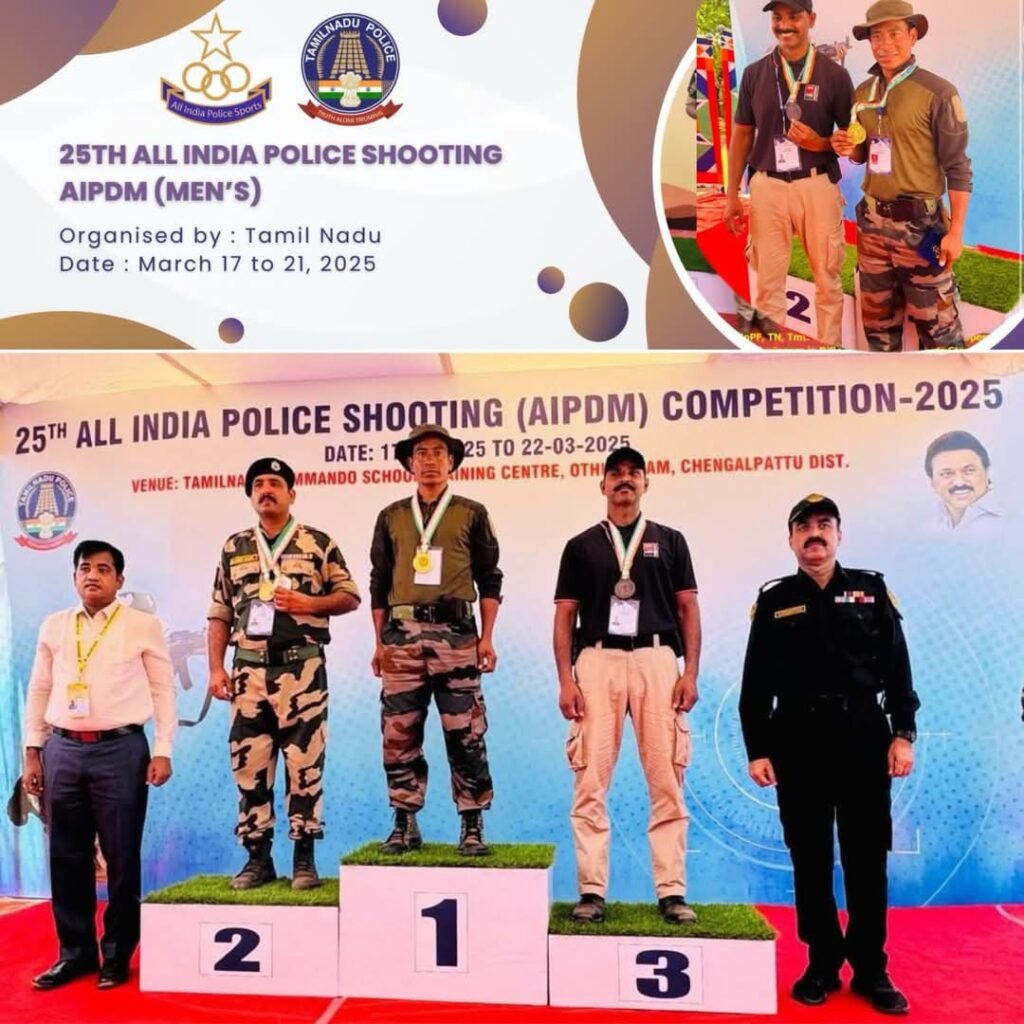 अरुणाचल प्रदेश के मैटोन पंसा ने ऑल इंडिया पुलिस ड्यूटी मीट शूटिंग प्रतियोगिता 2025 में जीता स्वर्ण पदक