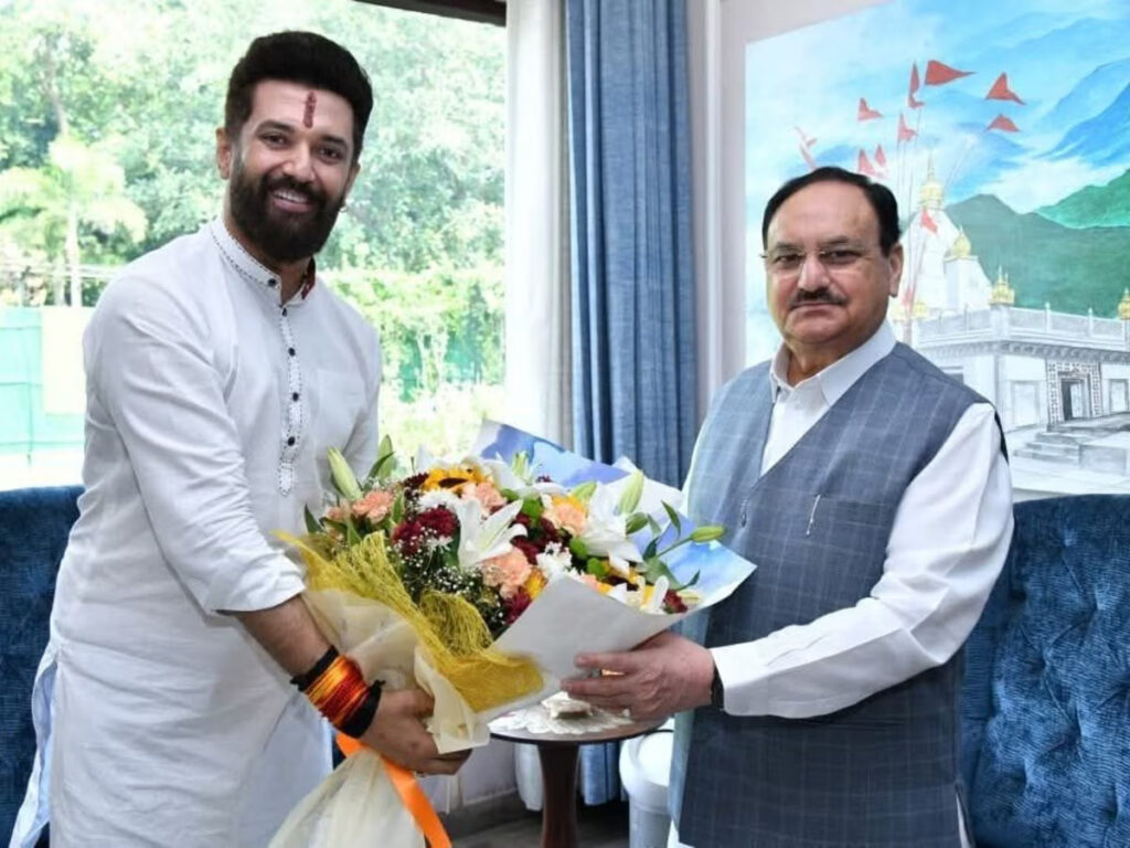जेपी नड्डा से मिले चिराग पासवान, पटना गोलीबारी पर नीतीश सरकार को घेरा