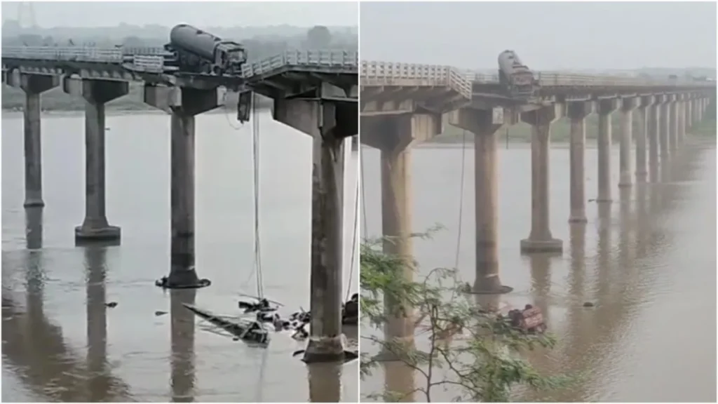 गुजरात में बड़ा हादसा: वडोदरा-आणंद को जोड़ने वाला पुल ध्वस्त, कई वाहन नदी में गिरे