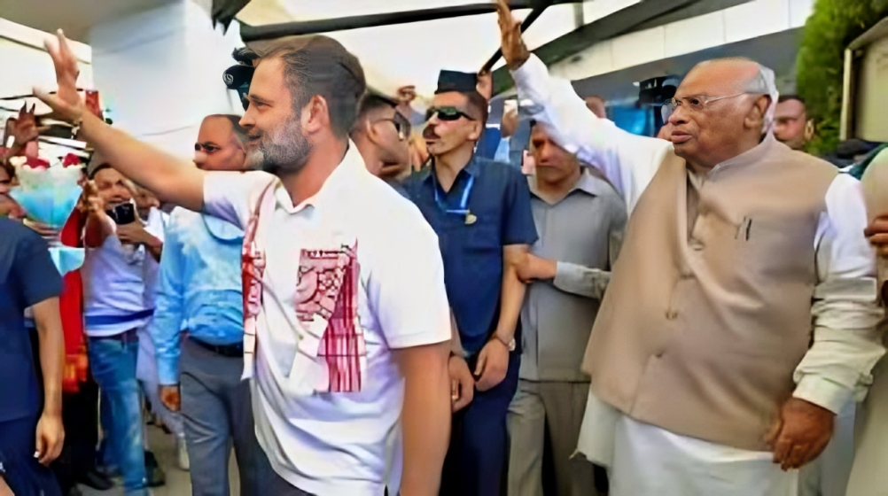राहुल गांधी और खरगे पर अवैध कब्जाधारियों का समर्थन करने का आरोप राहुल गांधी और खरगे पर अवैध कब्जाधारियों का समर्थन करने का आरोप