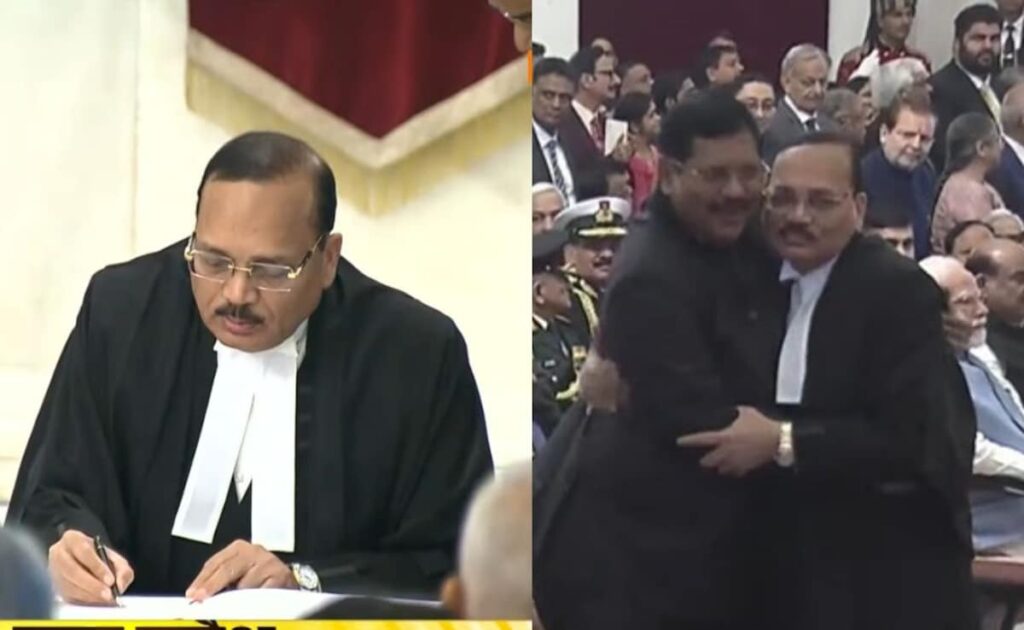 जस्टिस गवई से मिले गले, हिंदी में ली शपथ, भारत को मिला नया CJI सूर्यकांत