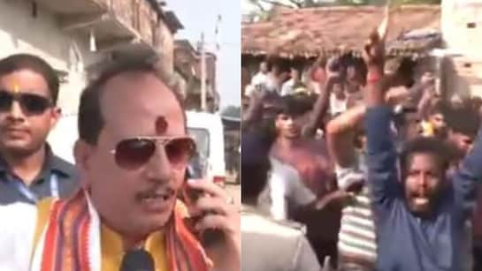 बिहार चुनाव में हंगामा: डिप्टी सीएम विजय सिन्हा के काफिले पर गोबर और पत्थर फेंके गए