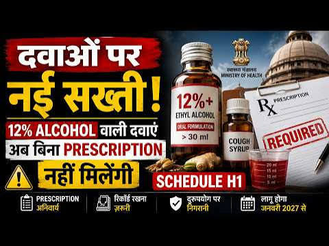 स्वास्थ्य मंत्रालय :12%+ अल्कोहल वाली दवा बिना डॉक्टर पर्ची के नहीं स्वास्थ्य मंत्रालय :12%+ अल्कोहल वाली दवा बिना डॉक्टर पर्ची के नहीं